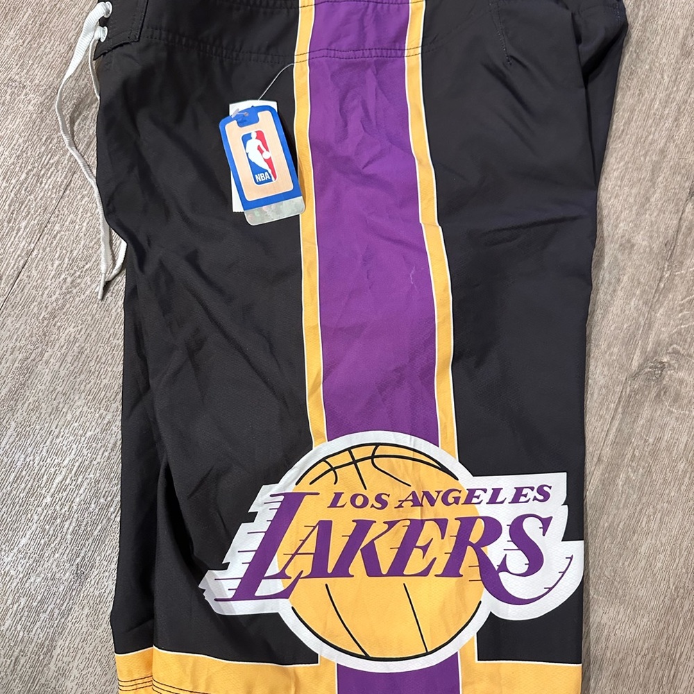 Los Angeles Lakers Black and Purple Basketball Shorts